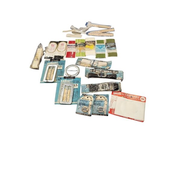 no brand Other - Vintage Buckle Kits & Seam Binding Lot Of 18 Pcs